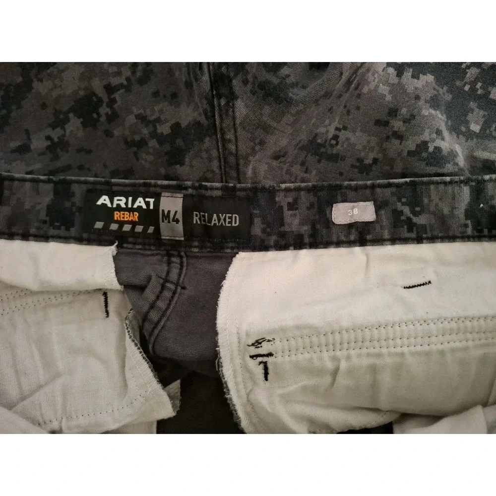 Ariat M4 Rebar Relaxed Fit Cargo Digital Camo Shirts Size 32